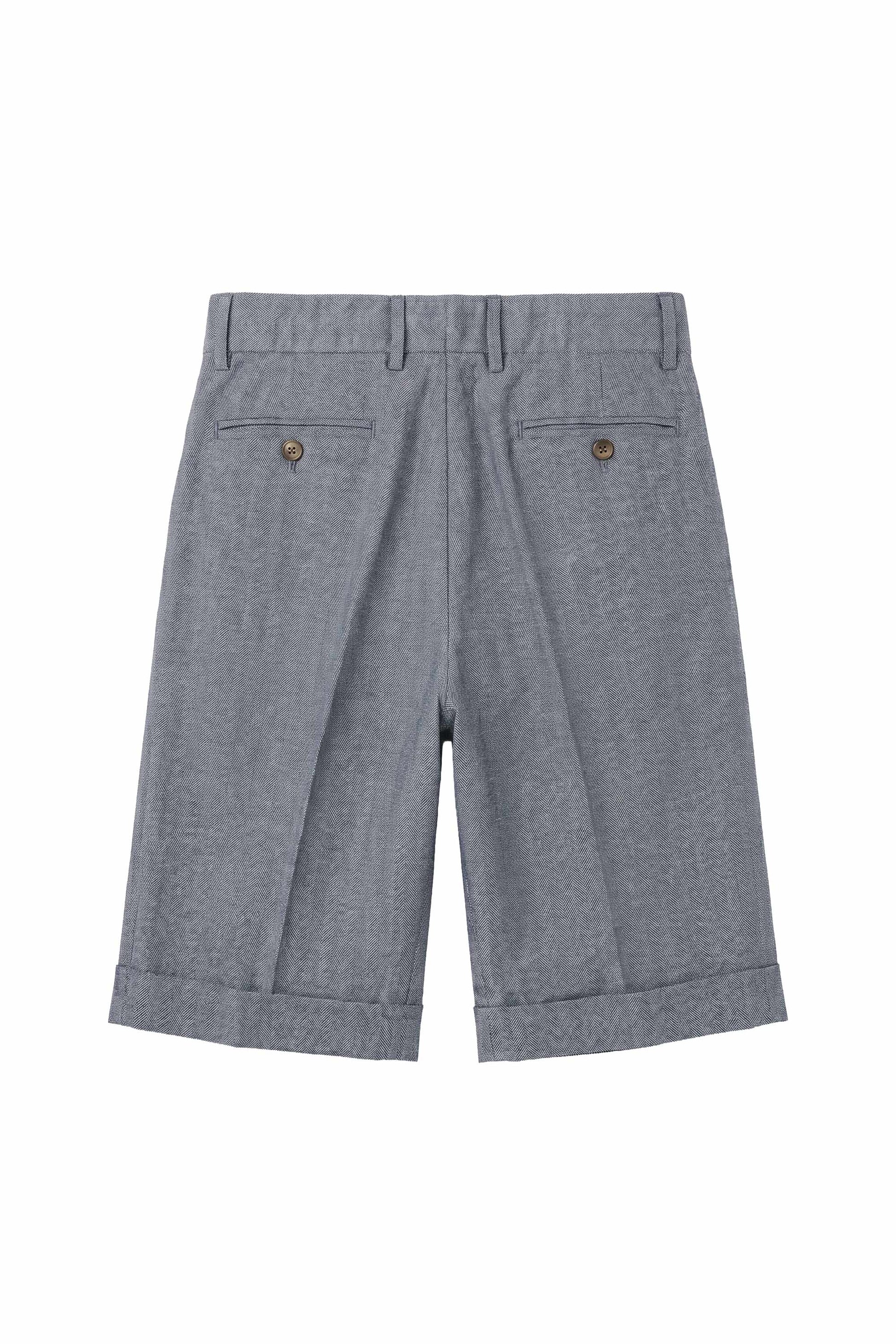 Herringbone Double-pleat bermuda - MONTEZEMOLO