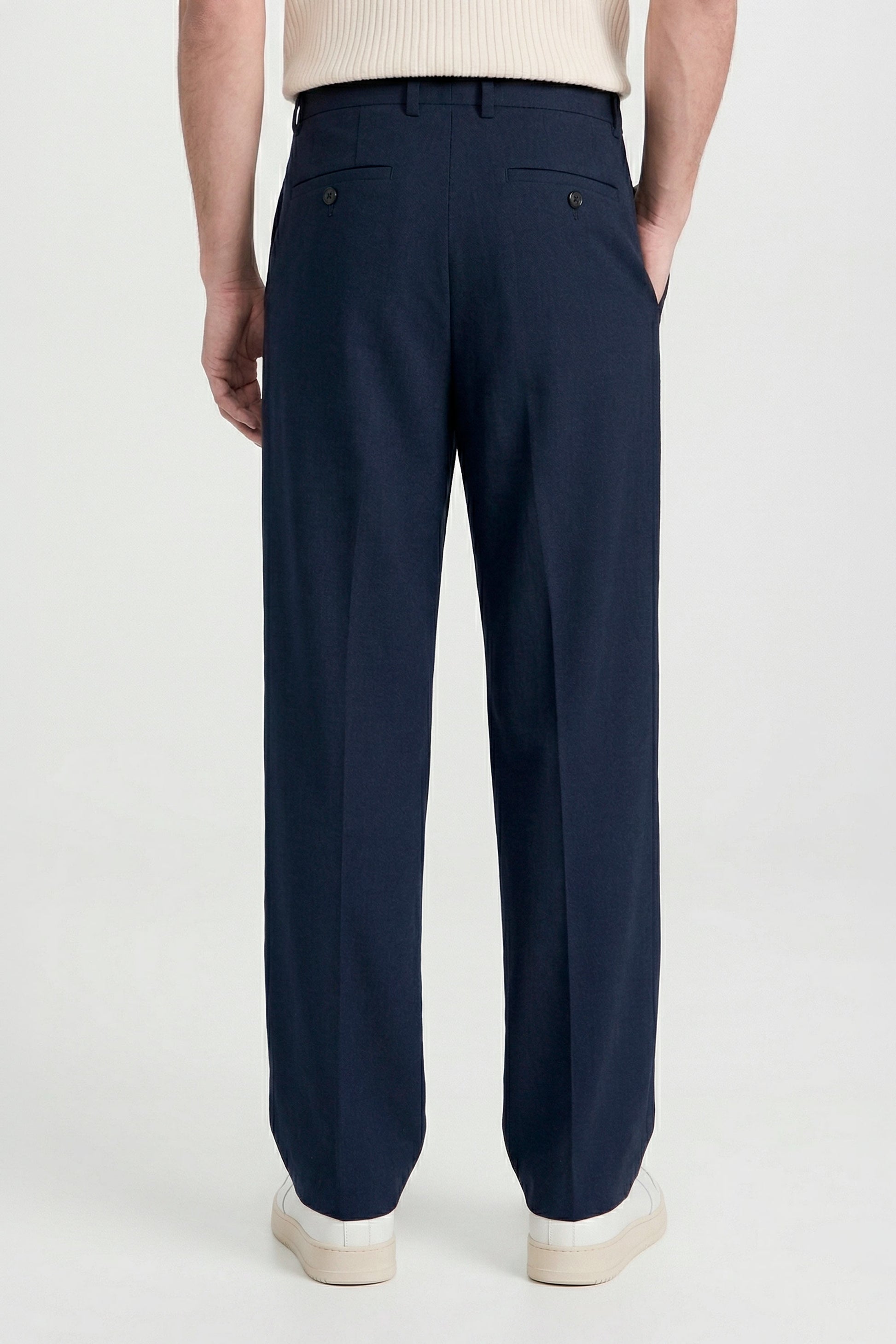 Wide fit double pleat stretch trousers - MONTEZEMOLO