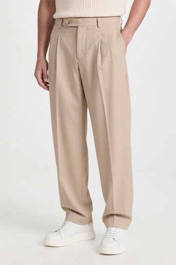 Wide fit double pleat stretch trousers - MONTEZEMOLO