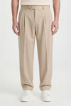 Wide fit double pleat stretch trousers - MONTEZEMOLO