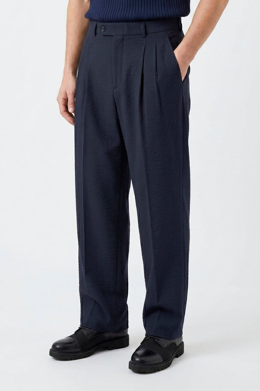 Wide-fit textured stretch seersucker fabric - MONTEZEMOLO