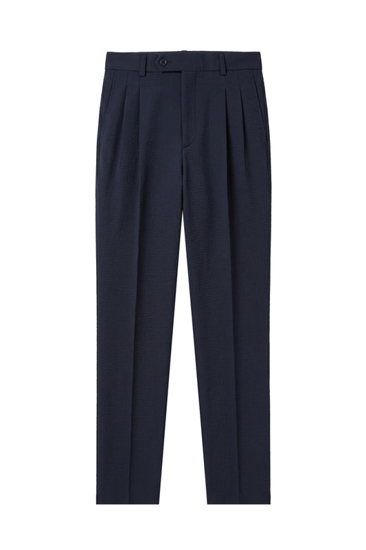 Wide-fit textured stretch seersucker fabric - MONTEZEMOLO