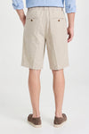 Natural Linen Bermuda Shorts with Drawstring - MONTEZEMOLO