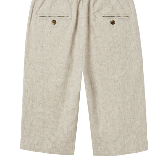 Natural Linen Bermuda Shorts with Drawstring - MONTEZEMOLO