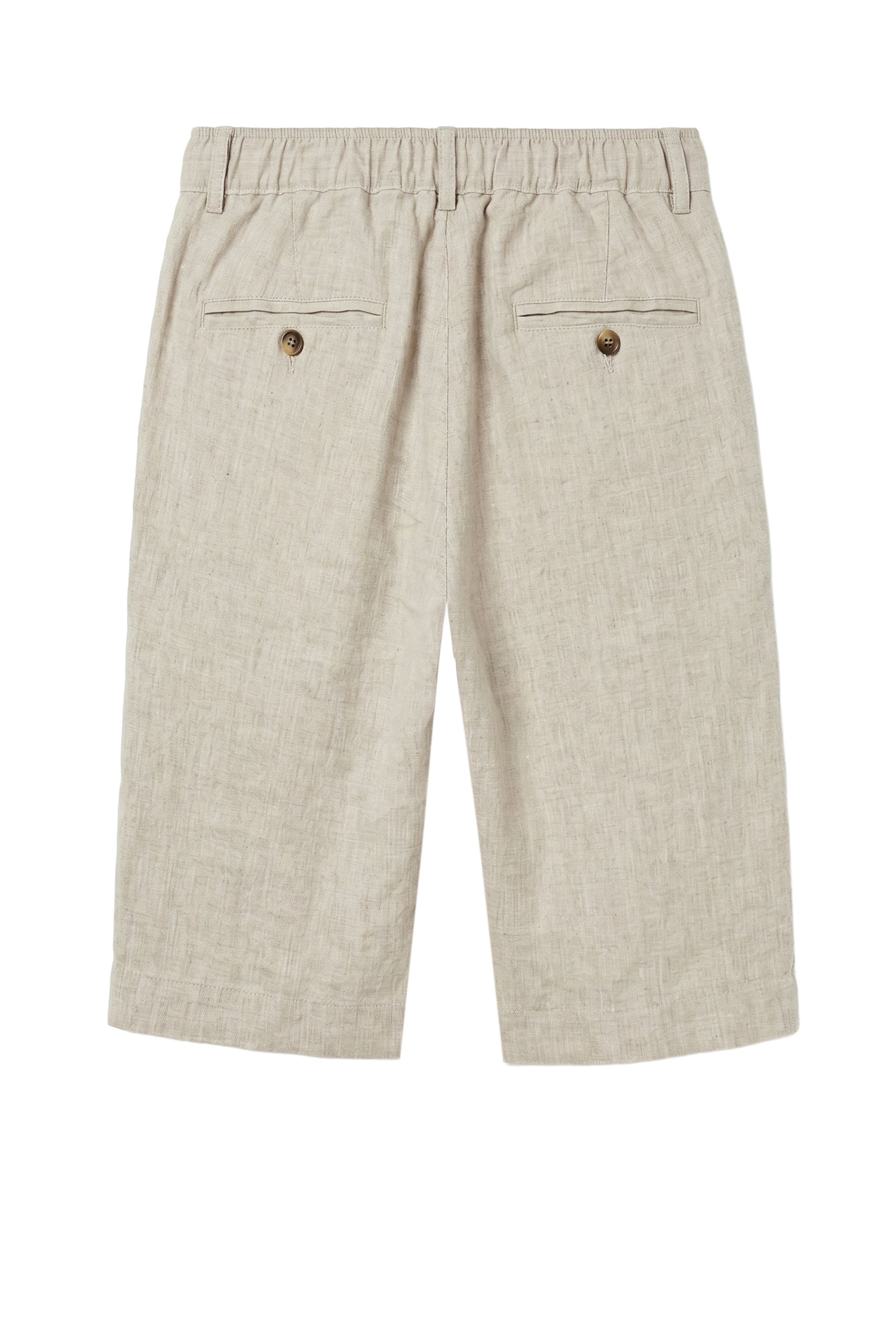 Natural Linen Bermuda Shorts with Drawstring - MONTEZEMOLO
