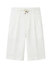 Washed Linen Bermuda Shorts with Drawstring - MONTEZEMOLO
