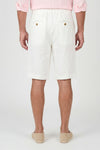 Washed Linen Bermuda Shorts with Drawstring - MONTEZEMOLO