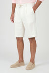 Washed Linen Bermuda Shorts with Drawstring - MONTEZEMOLO