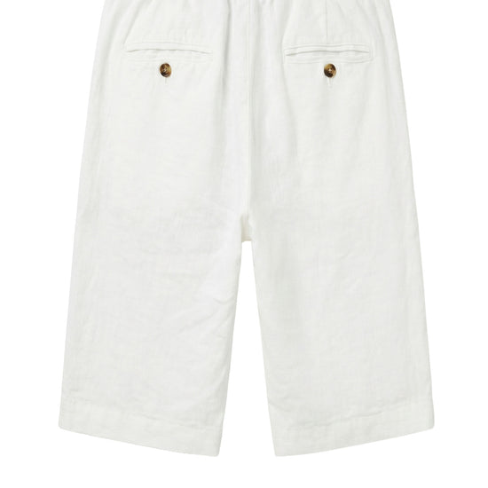 Washed Linen Bermuda Shorts with Drawstring - MONTEZEMOLO