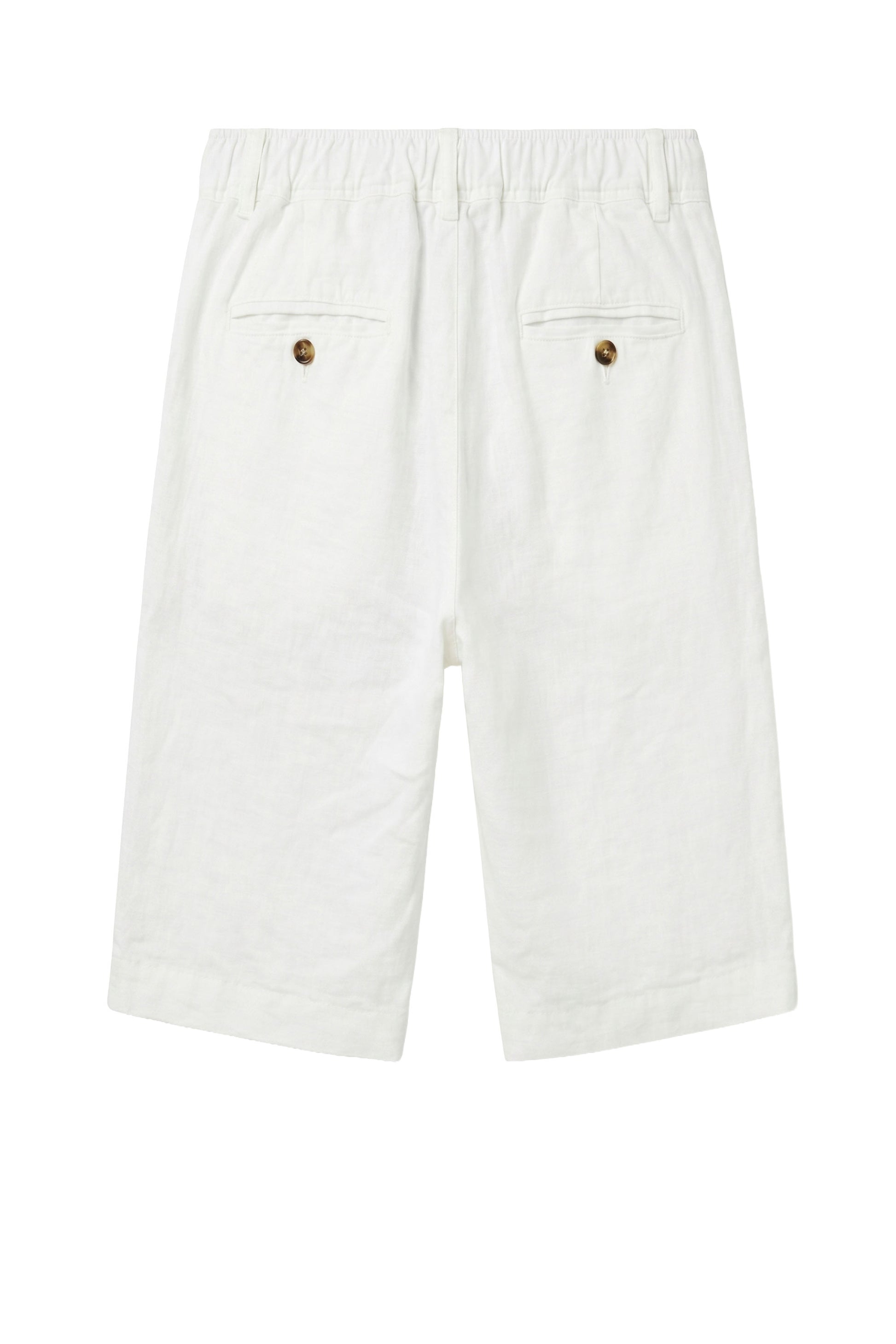 Washed Linen Bermuda Shorts with Drawstring - MONTEZEMOLO