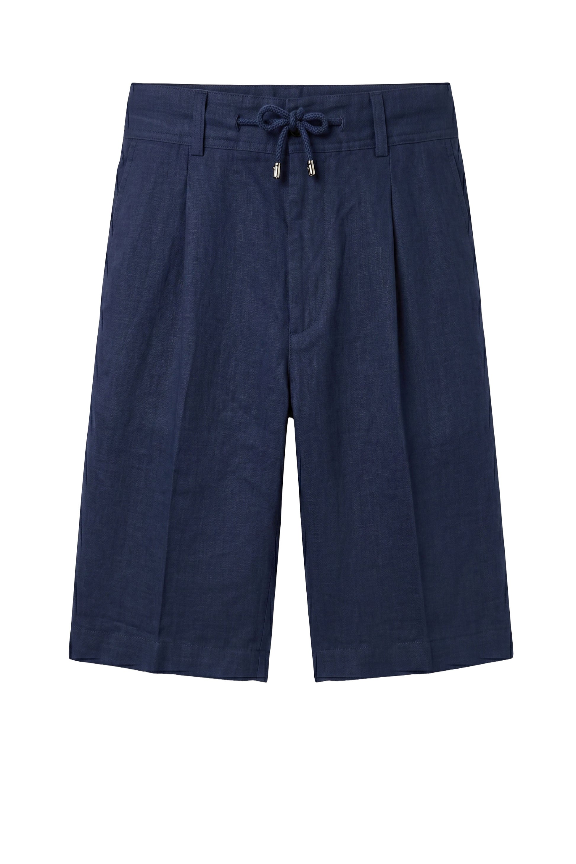 Washed Linen Bermuda Shorts with Drawstring - MONTEZEMOLO