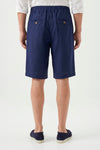 Washed Linen Bermuda Shorts with Drawstring - MONTEZEMOLO