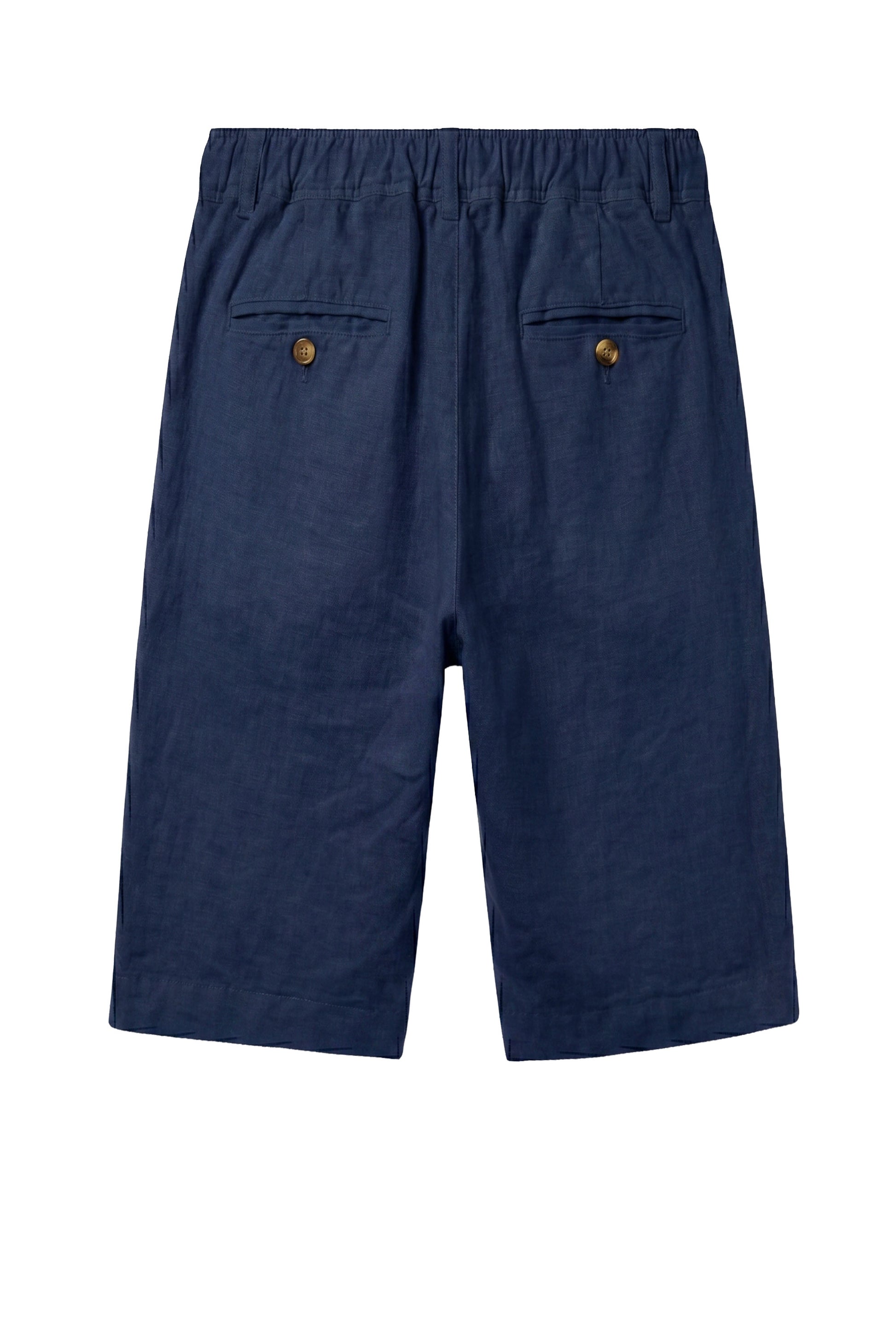 Washed Linen Bermuda Shorts with Drawstring - MONTEZEMOLO