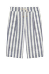 Striped Linen-Blend Bermuda Shorts with Drawstring - MONTEZEMOLO
