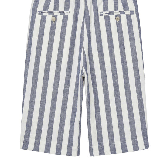 Striped Linen-Blend Bermuda Shorts with Drawstring - MONTEZEMOLO