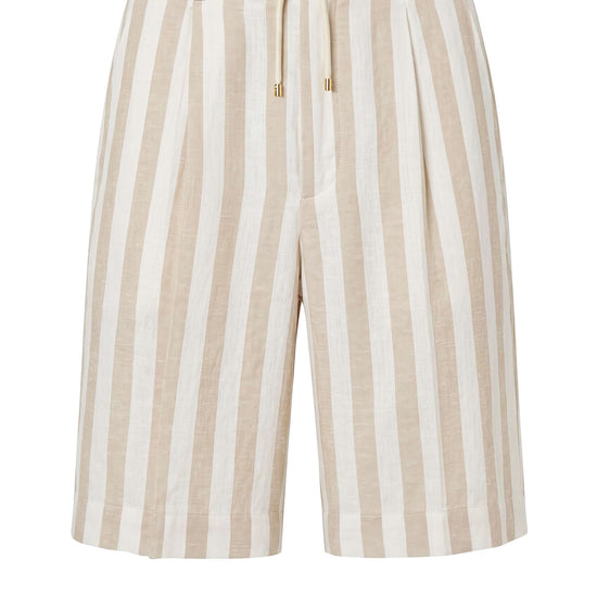 Striped Linen-Blend Bermuda Shorts with Drawstring - MONTEZEMOLO