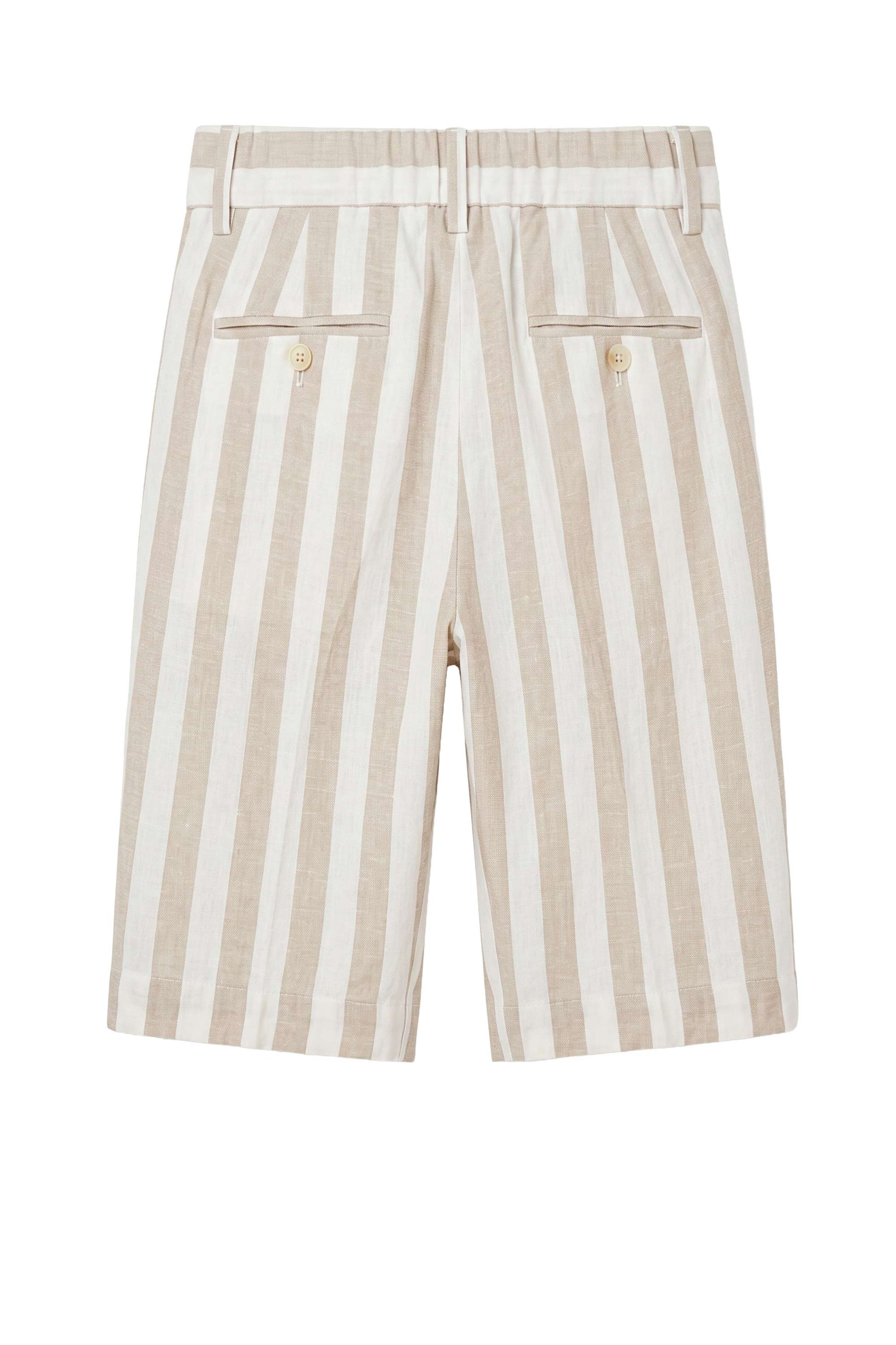 Striped Linen-Blend Bermuda Shorts with Drawstring - MONTEZEMOLO