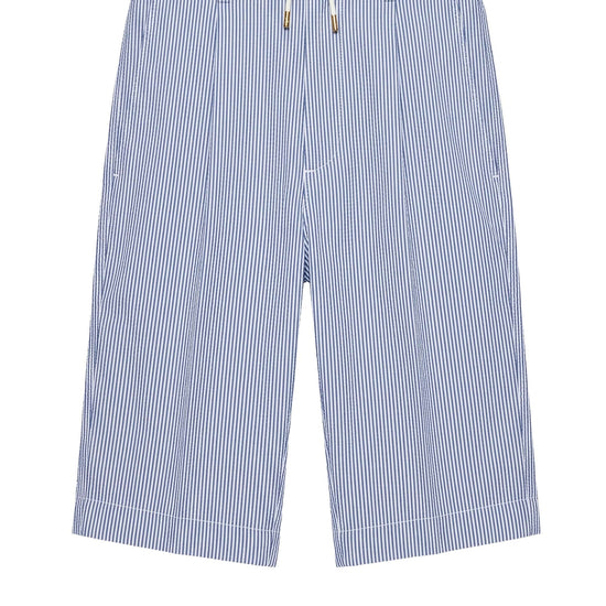 Fine-Stripe Stretch Cotton Seersucker Bermuda Short - MONTEZEMOLO