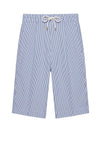 Fine-Stripe Stretch Cotton Seersucker Bermuda Short - MONTEZEMOLO