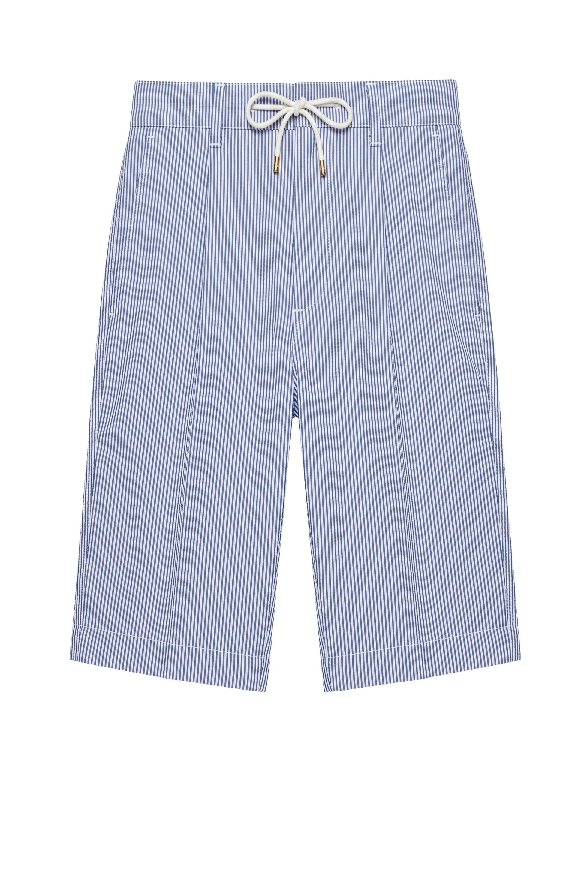 Fine-Stripe Stretch Cotton Seersucker Bermuda Short - MONTEZEMOLO