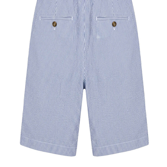 Fine-Stripe Stretch Cotton Seersucker Bermuda Short - MONTEZEMOLO