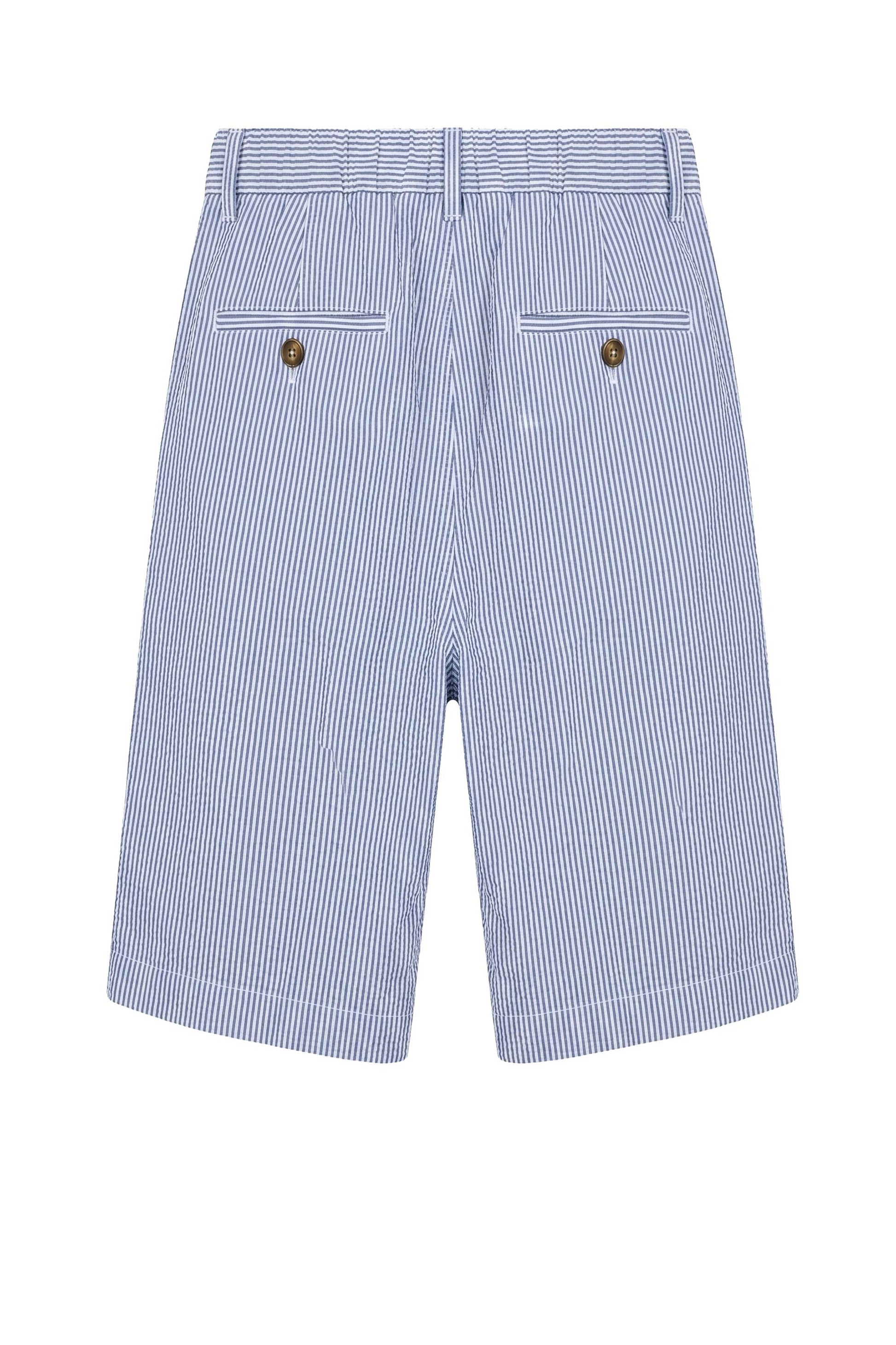 Fine-Stripe Stretch Cotton Seersucker Bermuda Short - MONTEZEMOLO
