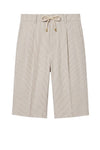 Fine-Stripe Stretch Cotton Seersucker Bermuda Short - MONTEZEMOLO
