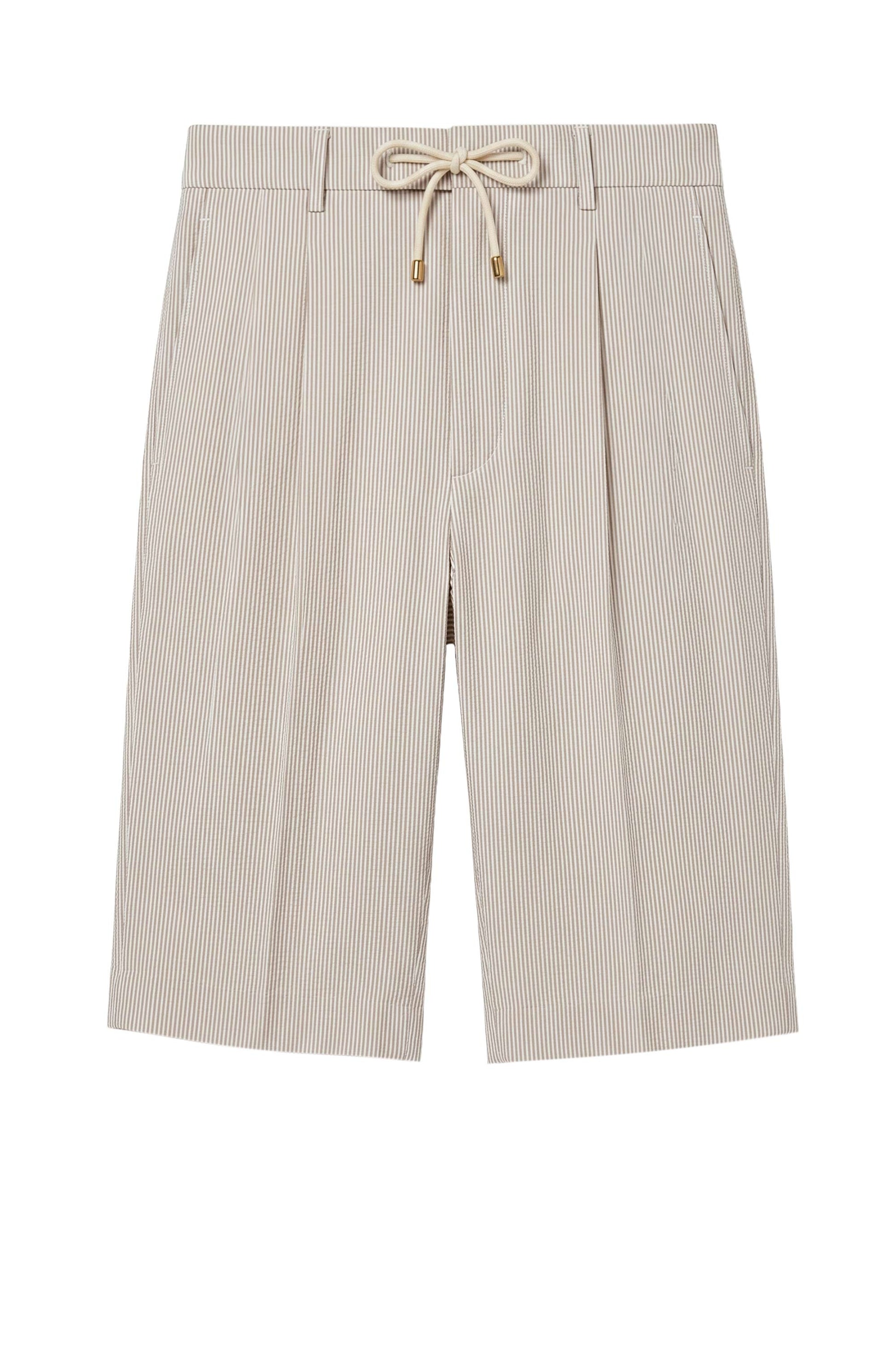 Fine-Stripe Stretch Cotton Seersucker Bermuda Short - MONTEZEMOLO