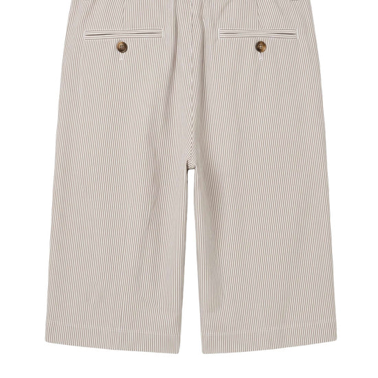 Fine-Stripe Stretch Cotton Seersucker Bermuda Short - MONTEZEMOLO