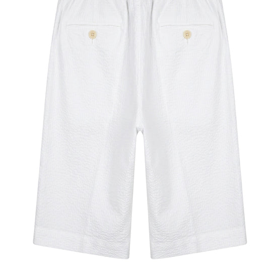 Seersucker Bermuda Shorts with Drawstring - MONTEZEMOLO