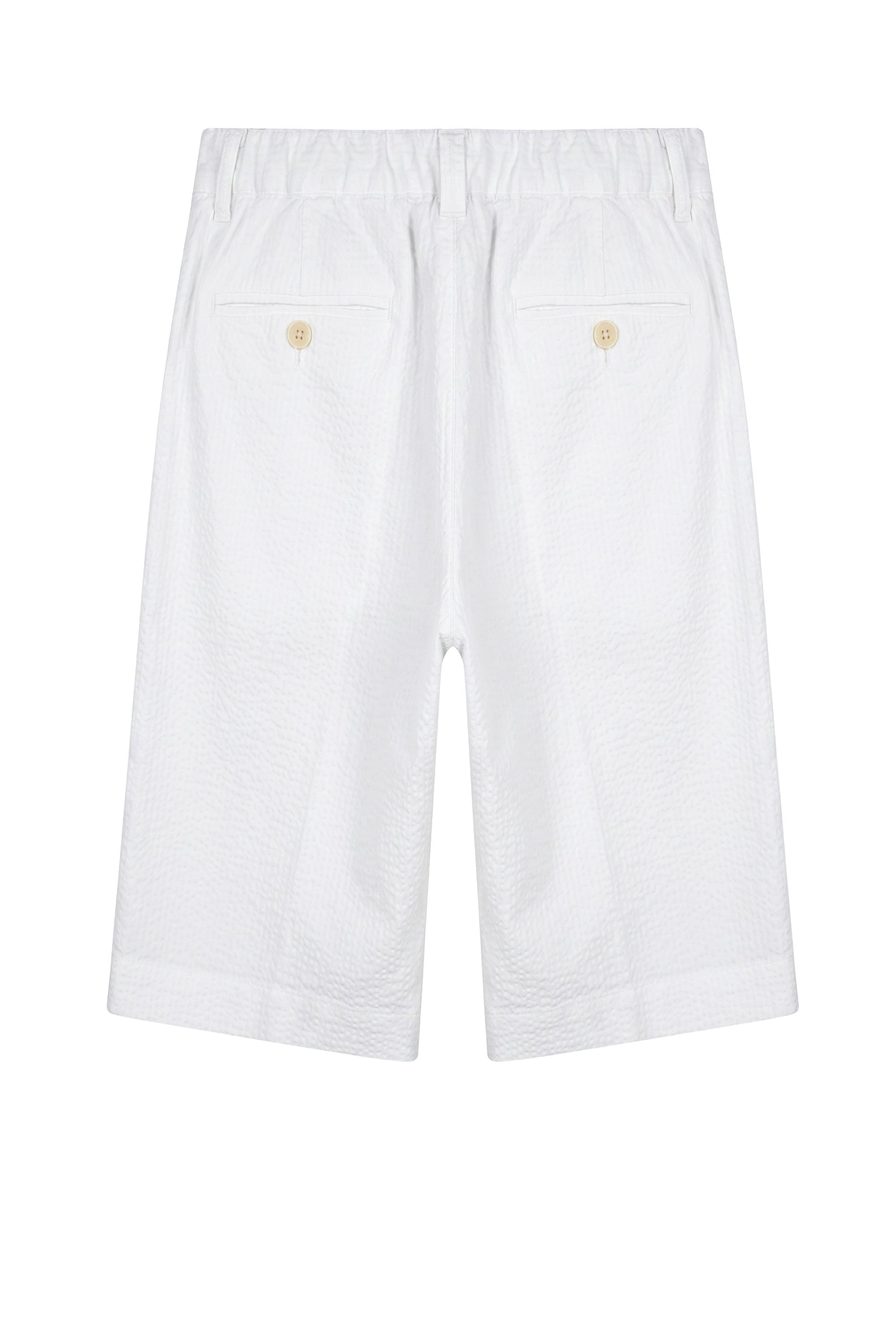 Seersucker Bermuda Shorts with Drawstring - MONTEZEMOLO