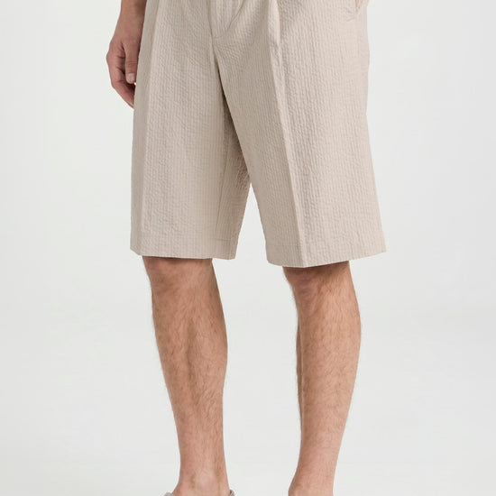 Seersucker Bermuda Shorts with Drawstring - MONTEZEMOLO