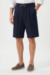 Seersucker Bermuda Shorts with Drawstring - MONTEZEMOLO