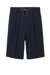 Seersucker Bermuda Shorts with Drawstring - MONTEZEMOLO
