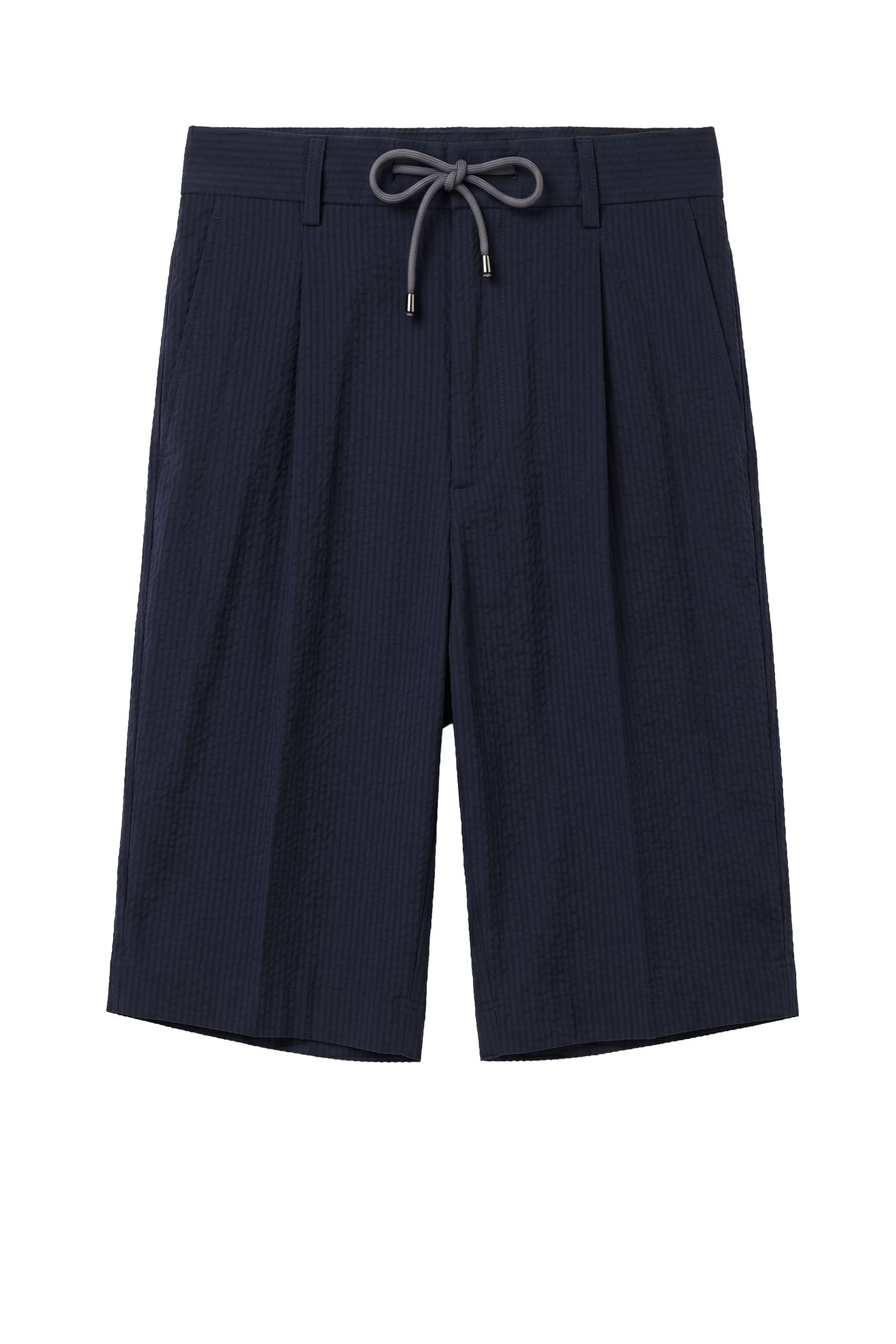 Seersucker Bermuda Shorts with Drawstring - MONTEZEMOLO