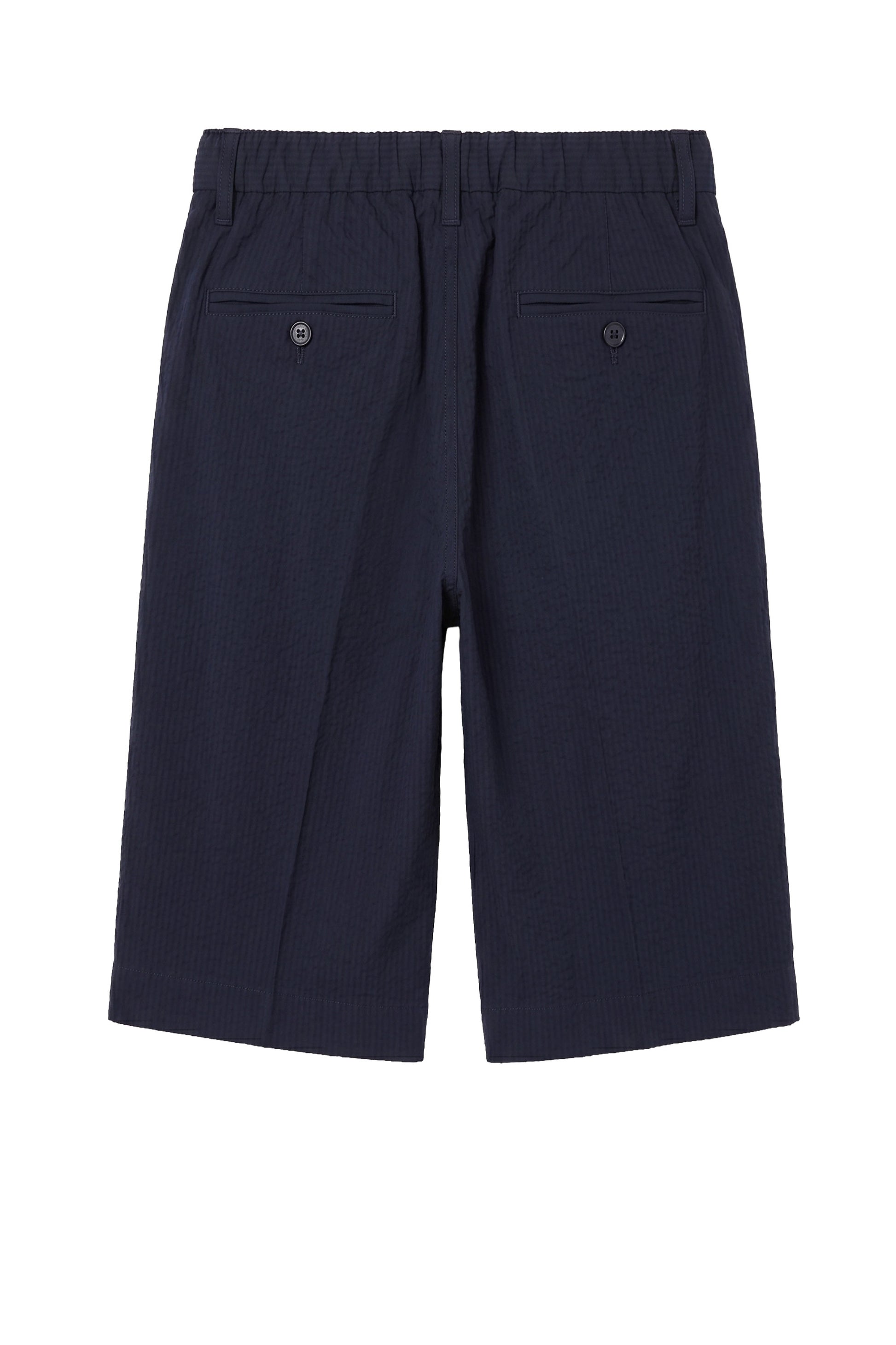 Seersucker Bermuda Shorts with Drawstring - MONTEZEMOLO