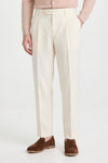 Pure linen double pleats wide-leg trousers - MONTEZEMOLO