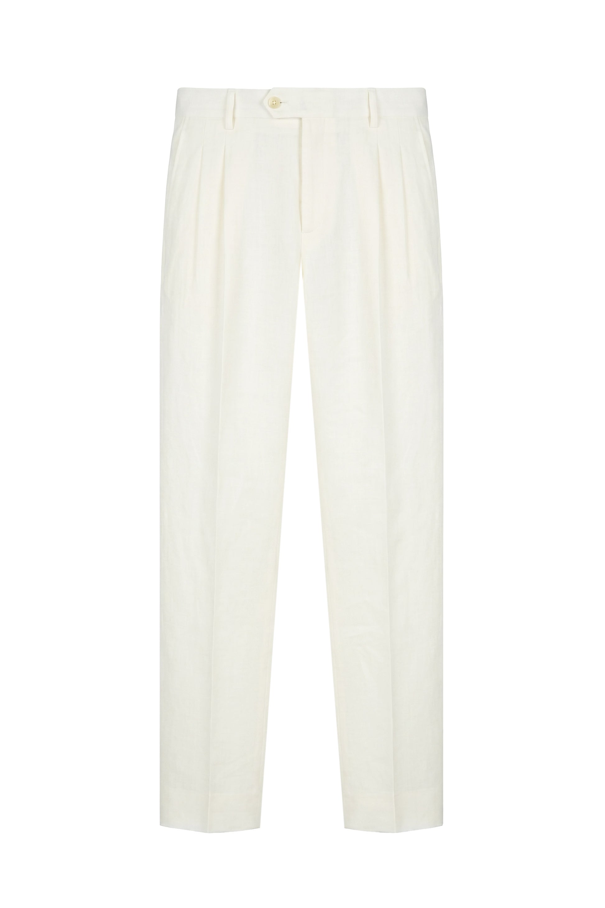 Pure linen double pleats wide-leg trousers - MONTEZEMOLO