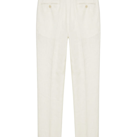 Pure linen double pleats wide-leg trousers - MONTEZEMOLO