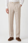 Pure linen double pleats wide-leg trousers - MONTEZEMOLO