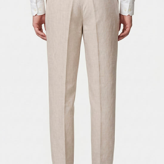 Pure linen double pleats wide-leg trousers - MONTEZEMOLO