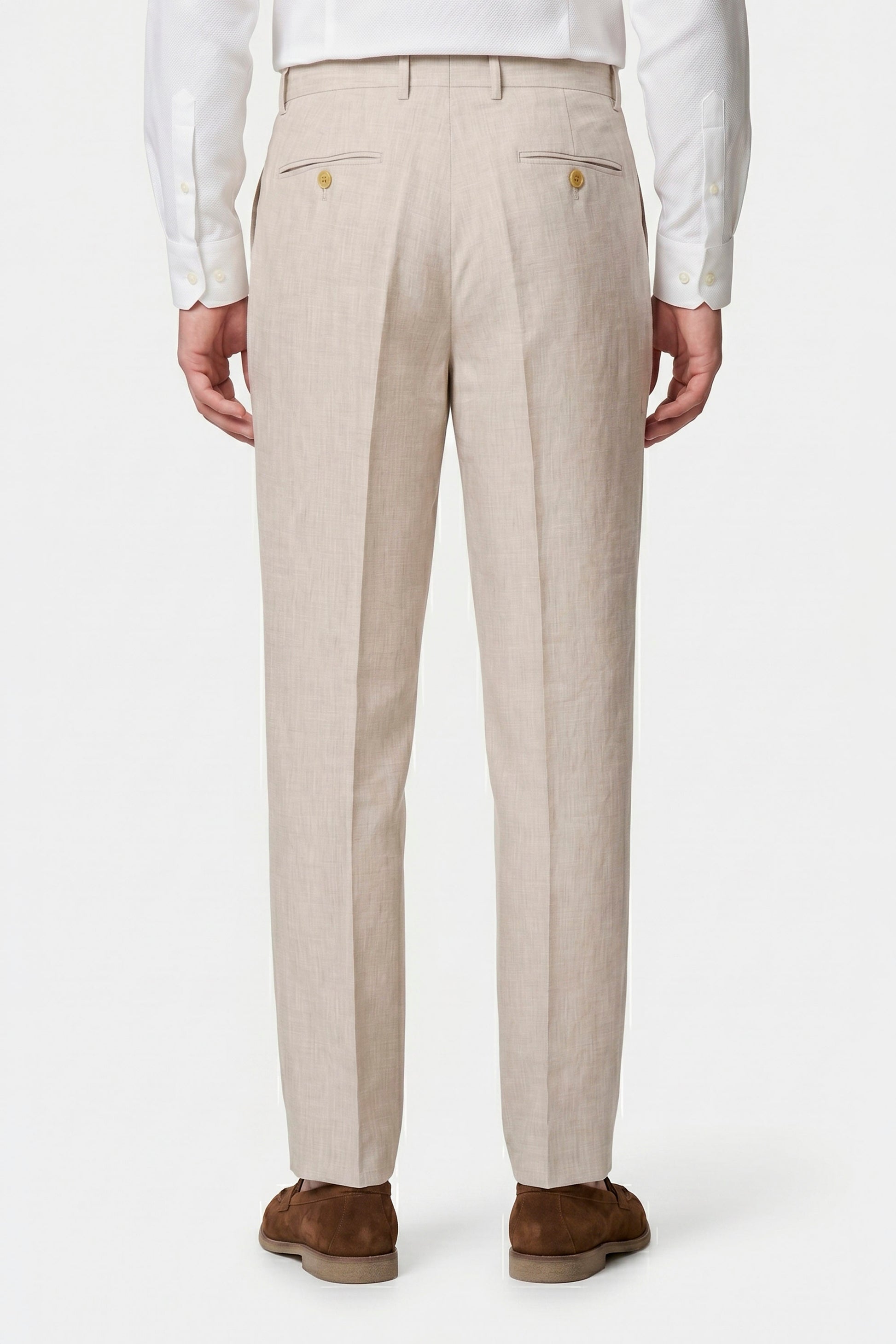 Pure linen double pleats wide-leg trousers - MONTEZEMOLO