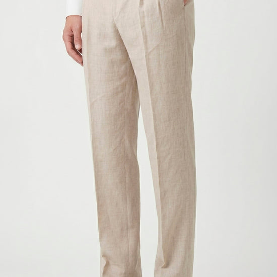 Pure linen double pleats wide-leg trousers - MONTEZEMOLO