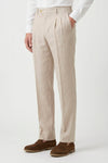 Pure linen double pleats wide-leg trousers - MONTEZEMOLO