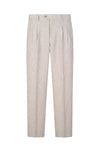 Pure linen double pleats wide-leg trousers - MONTEZEMOLO