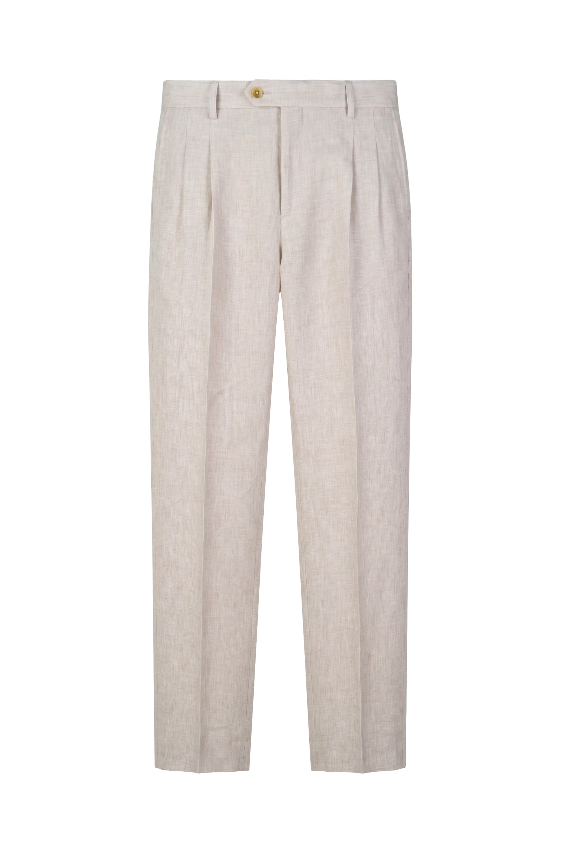 Pure linen double pleats wide-leg trousers - MONTEZEMOLO