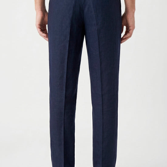 Pure linen double pleats wide-leg trousers - MONTEZEMOLO