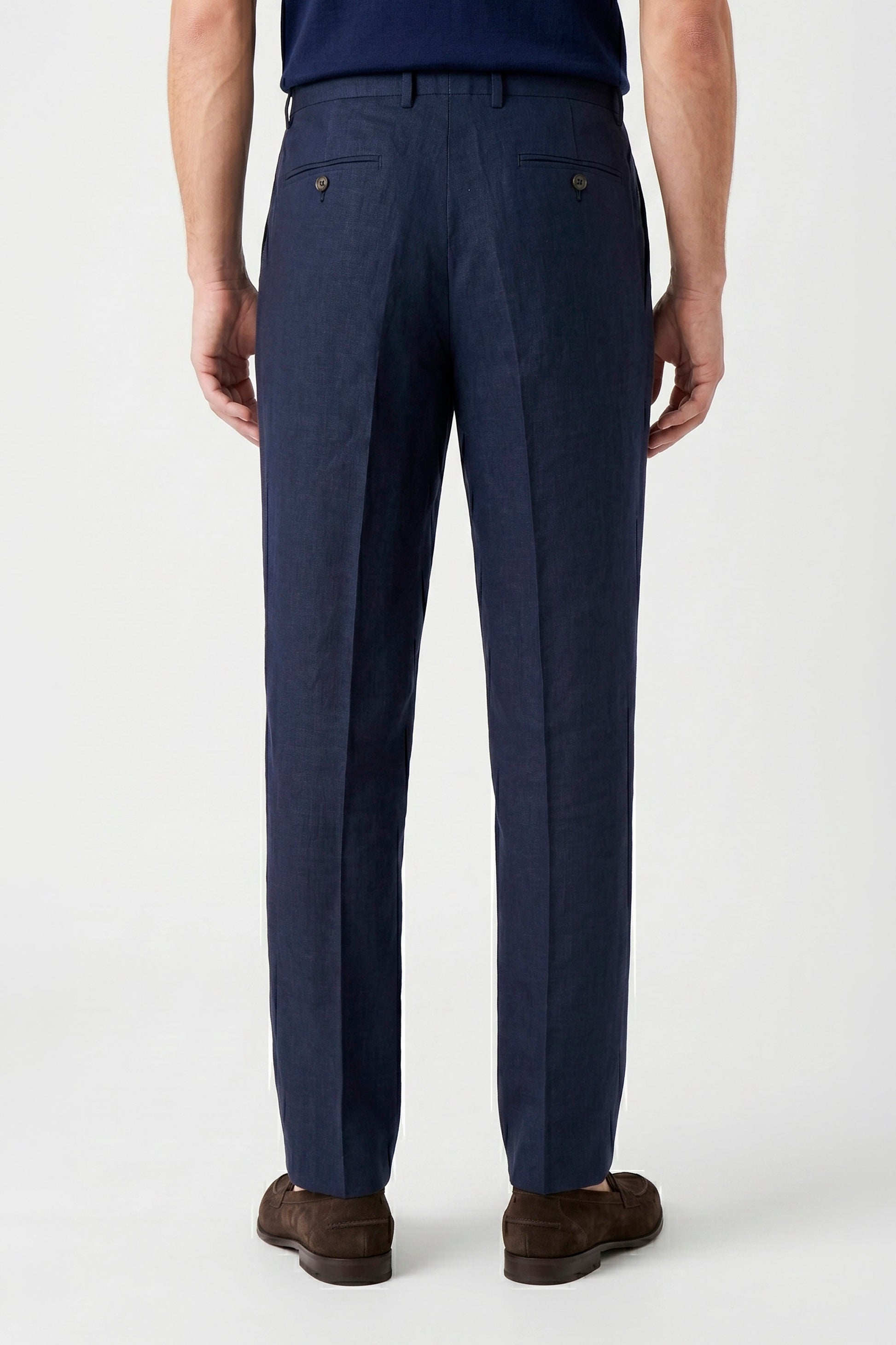 Pure linen double pleats wide-leg trousers - MONTEZEMOLO