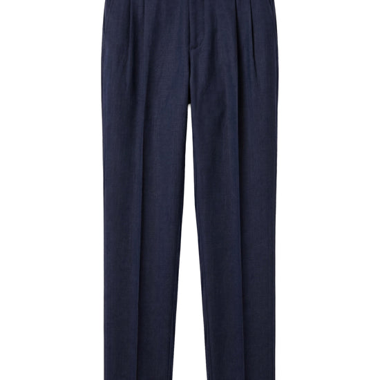 Pure linen double pleats wide-leg trousers - MONTEZEMOLO