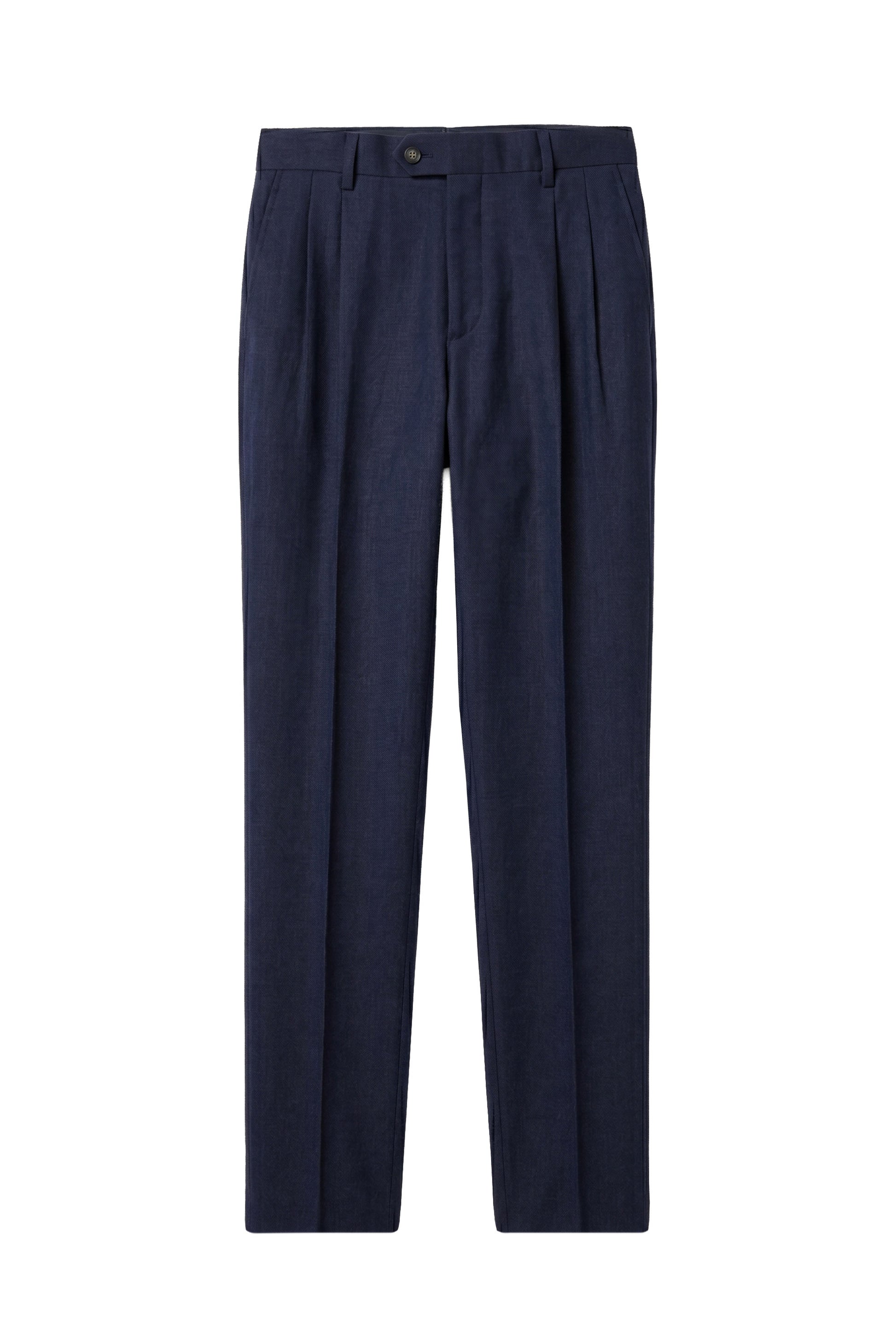 Pure linen double pleats wide-leg trousers - MONTEZEMOLO